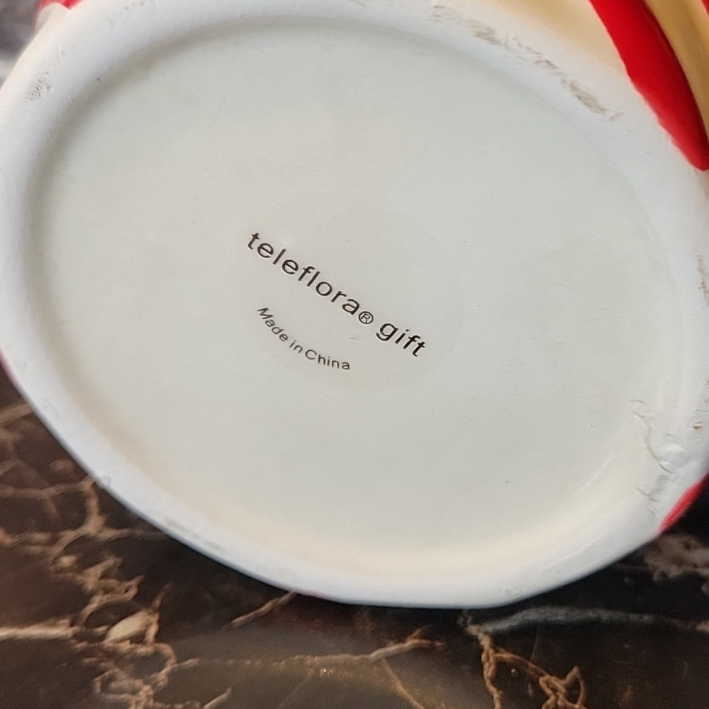 Teleflora'S Flowers Gift Send A Hug Festive Candy Cane Bouquet Mug Cup W/ Spoon