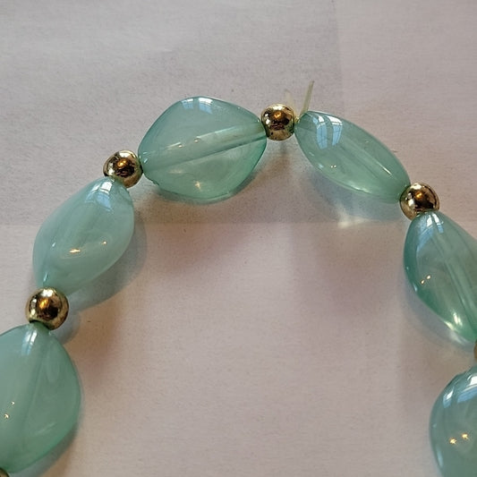 Bracelet Calcite Green Agua, Golden Marbles Jewelery Vintage