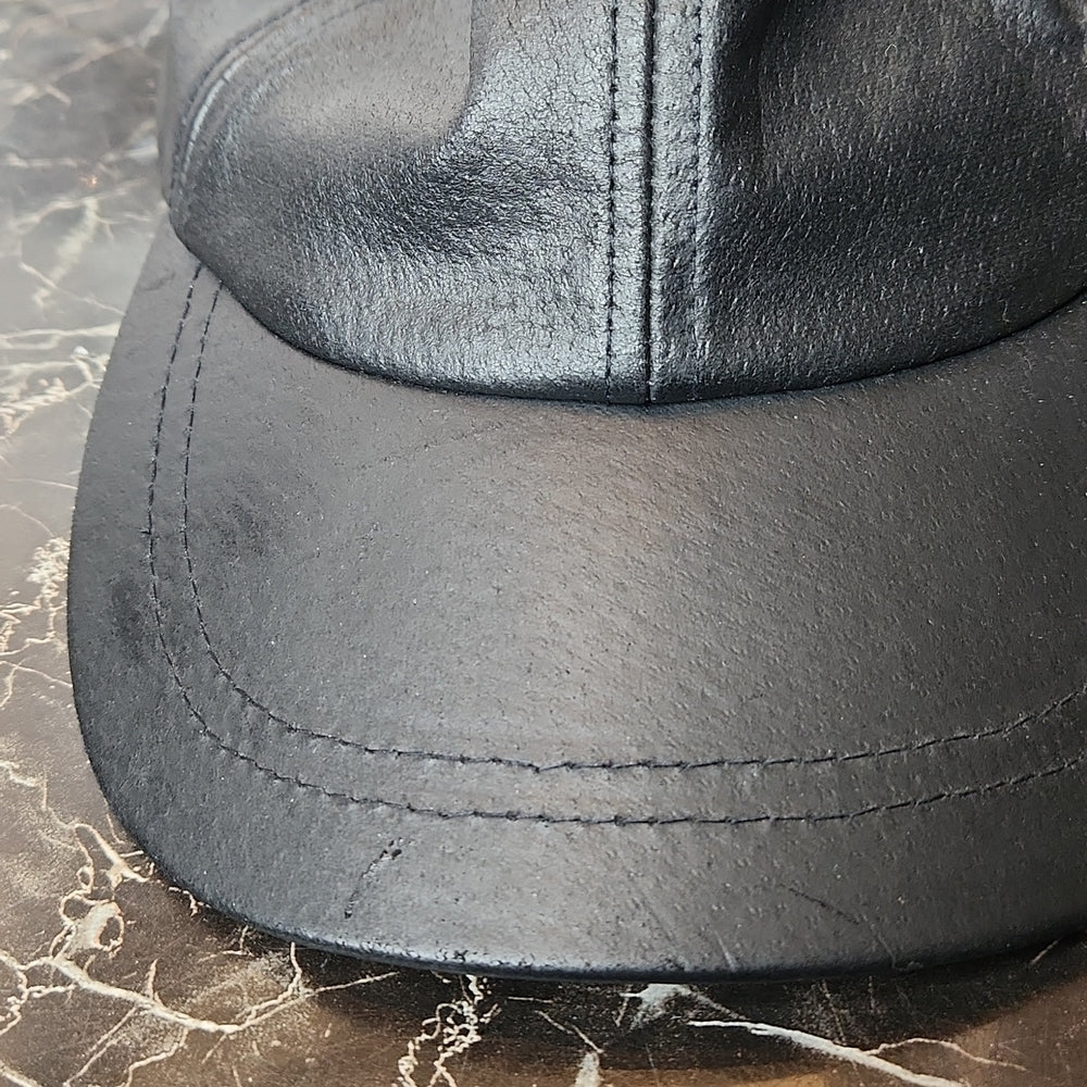 Vintage Ajm Black Leather Cap