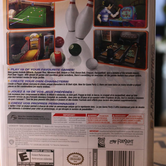 Wii Game Party 3 Nintendo Wii, 2009 19 Hit Games Complete W/ Manual