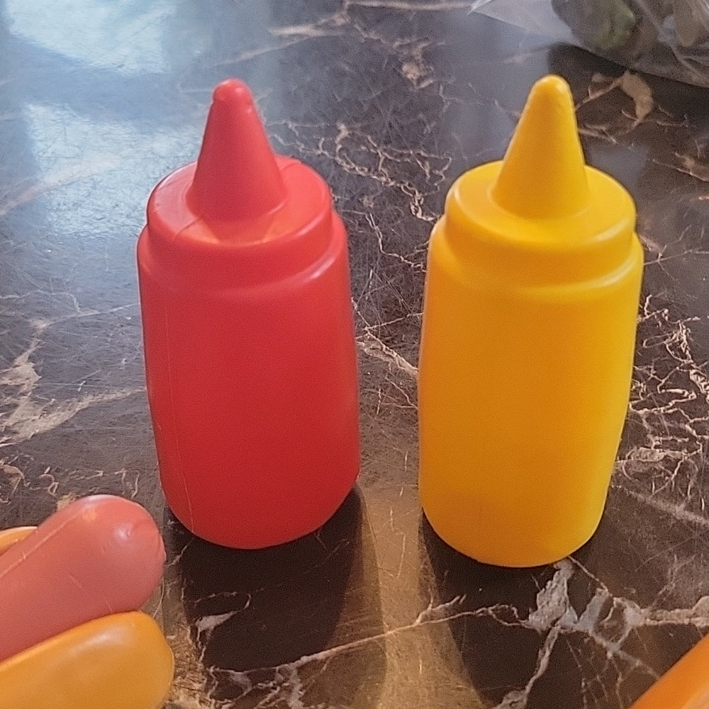 Fisher Price Vtg Food Toy Hot Dog Lunch Ketchup Mustard 2134 2182