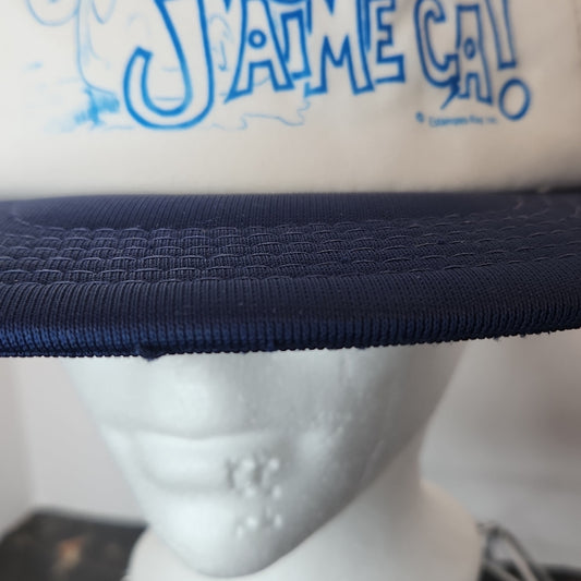 Vintage Blue White Trucker Snapback Cap