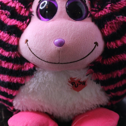 Zoey 10" Ty Beanie Monstaz Pink & Black Stripe Monster Plush Toy 37115