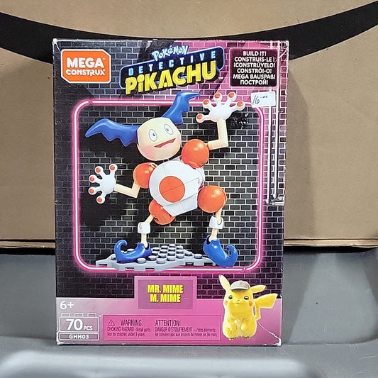 Mr.Mime Mega Construx Detective Pikachu Building Toys Figure Sealed On Box 70Pcs