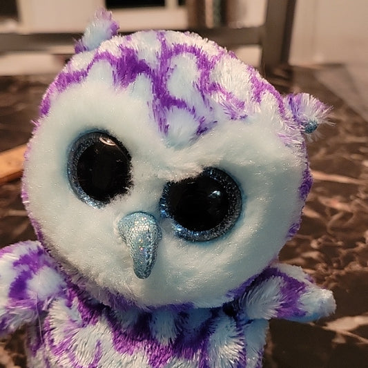 Ty Beanie Boo Boos | Oscar The Owl | Regular 6" 15Cm | Toy Teddy Glitter Plush