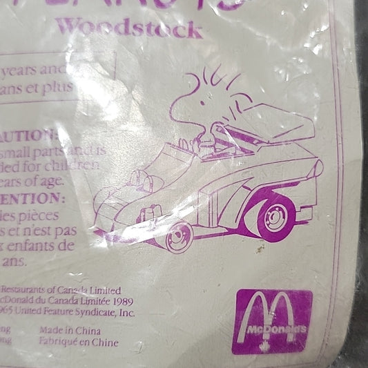 Vintage Peanuts Woodstock Mc Donald'S 1989 Sealed In Bag