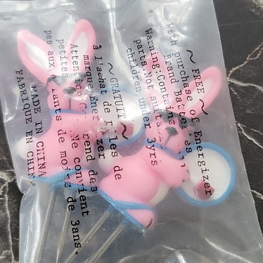 Ener gizer Bunny Promotional Corn Cob Picks - 1 Pair Holders Handles New