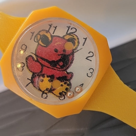Plastic Watch Game For Kids Collectible Bear Ans Silver Marbels
