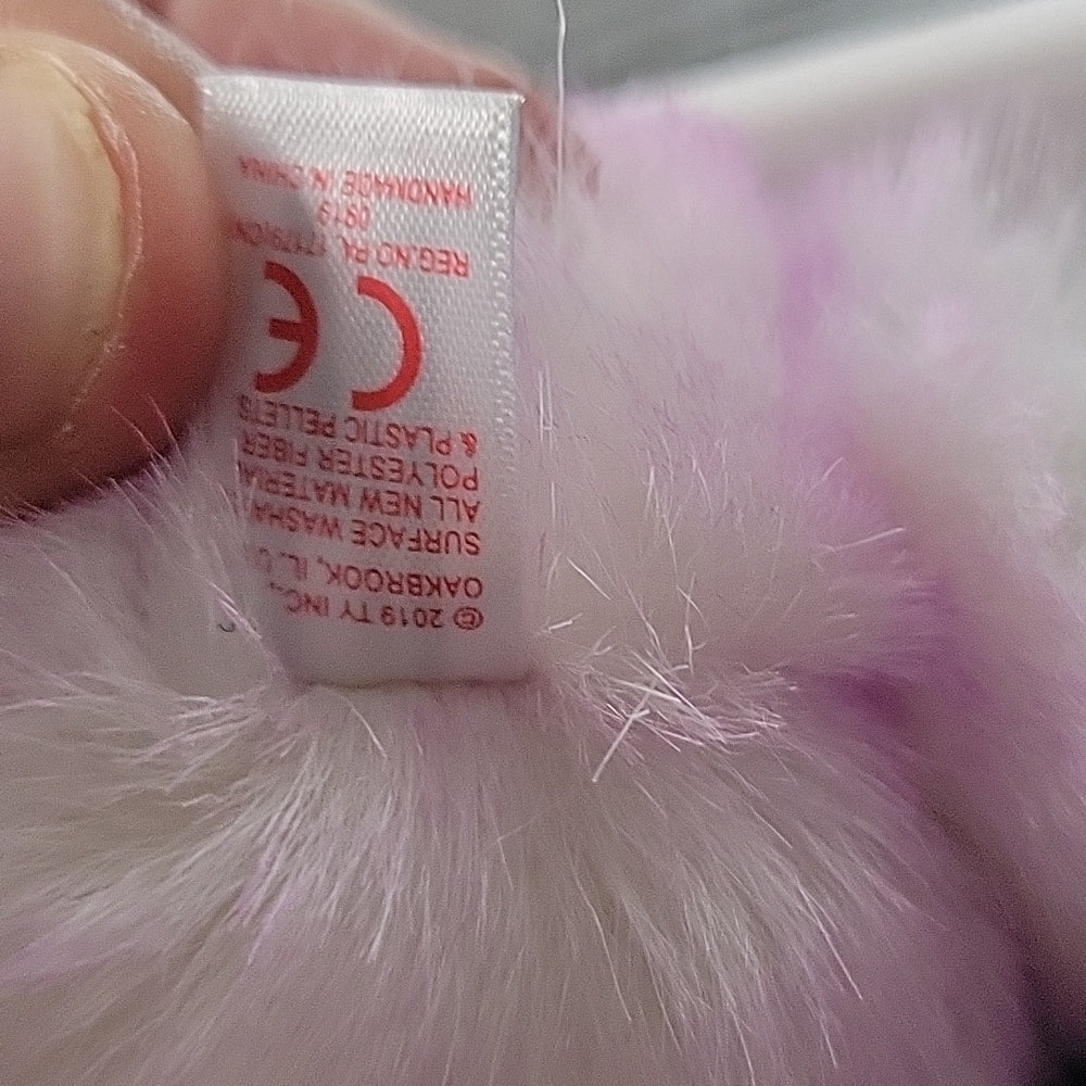 Ty Beanie, Ryley, Purple White, Plush Bunny Rabbit, 16Cm Soft Toy