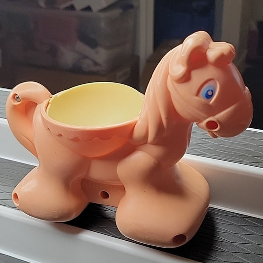 Disney Mickey Mouse On Horse Weeble Wobble Arco Rare Large Figure Toy On Wheels