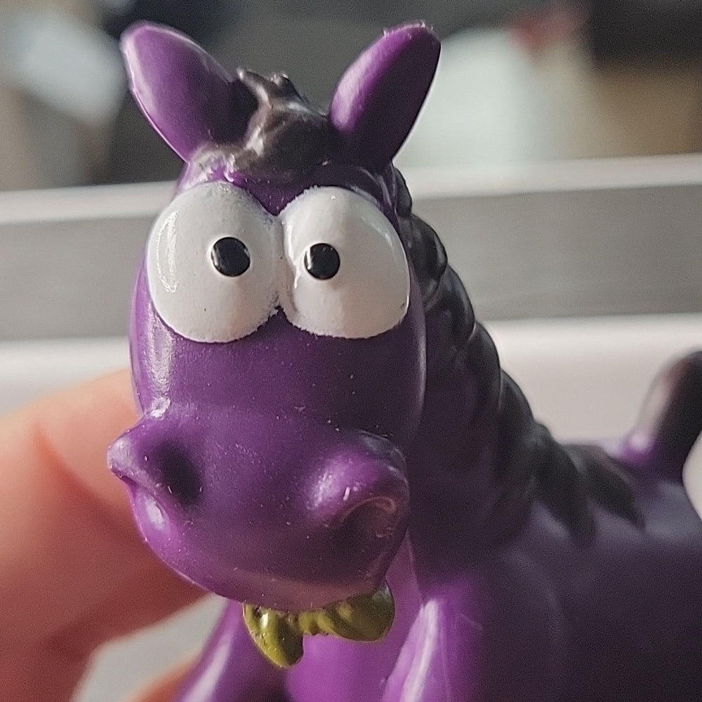 Funny Face Purple Horse Figure Toy Cake Topper