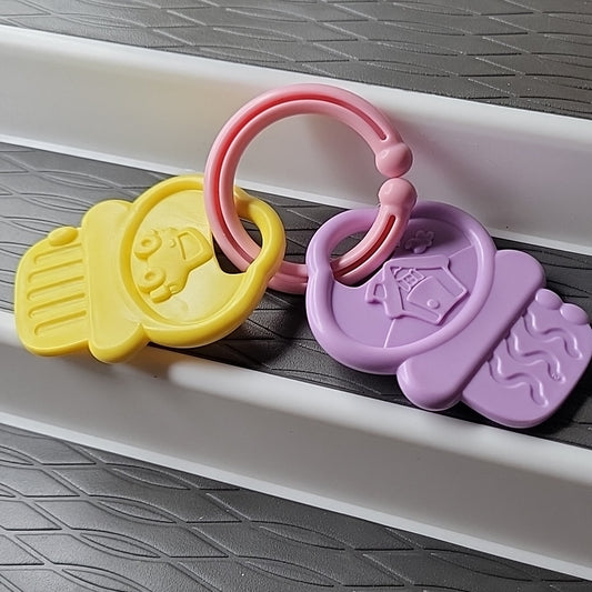 2 Keys On Keychain Toys For Baby House And Car Drawing Design