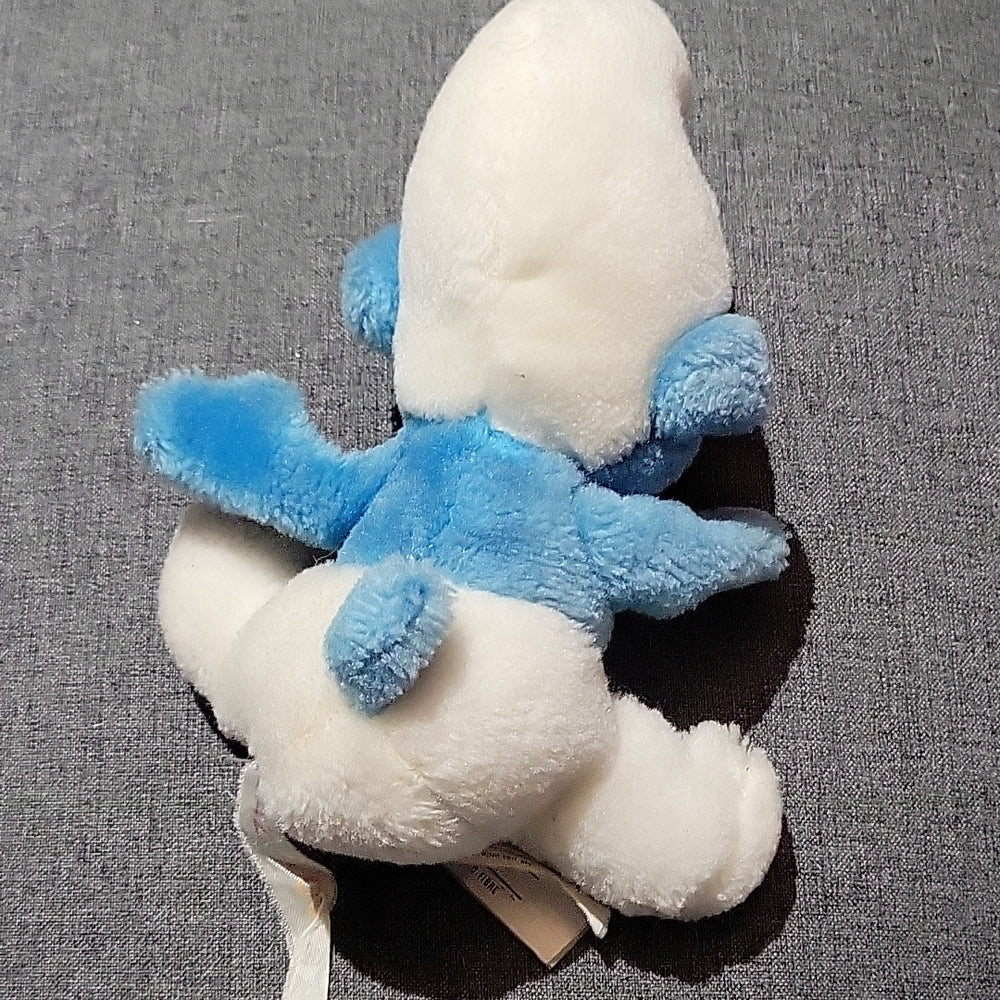 Vintage Smurf Stuffed Plush 1980 Peyo Wallace Berrie Blue White 8