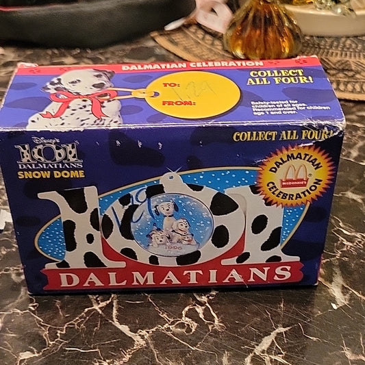 Disney 1996 Mcdonalds Happy Meal Christmas 101 Dalmatians Spot Check Snow Dome