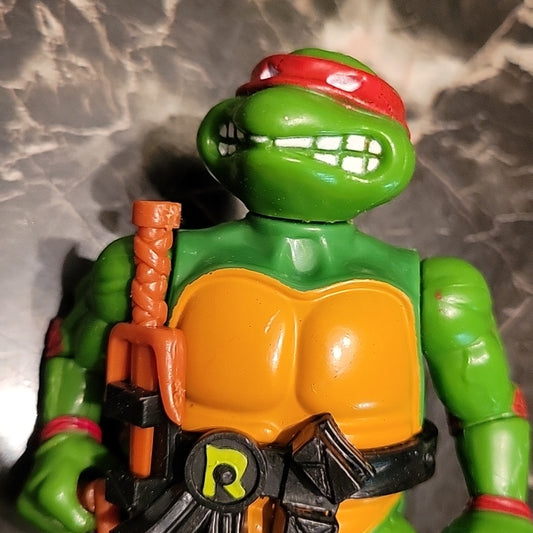 Vintage Tmnt Ninja Turtles Action Figure Toy Raphael 1988 +3 Weapons & Belt
