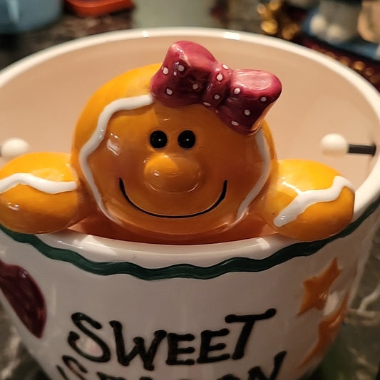 Ginger Bread Sweet Season Ceramic Christmas Decoration Holidays Cute Statue Bowl