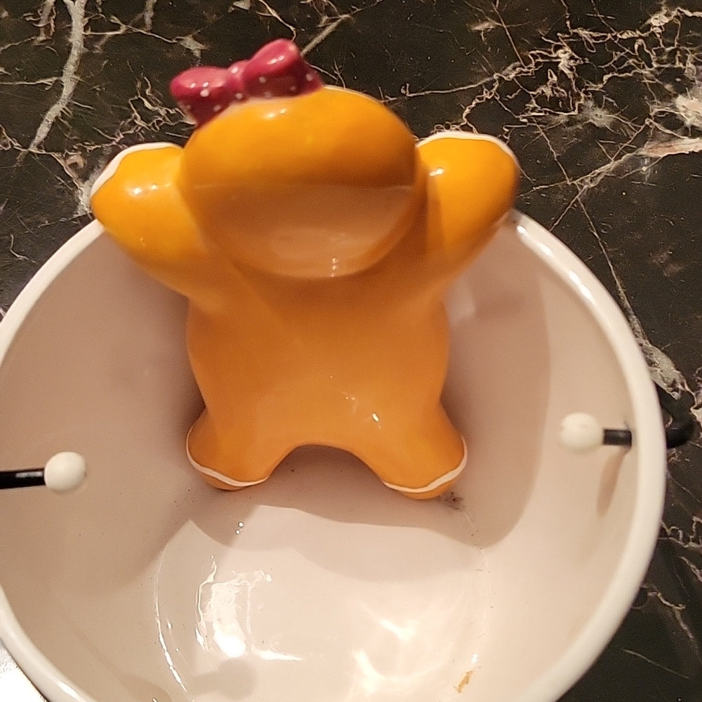 Ginger Bread Sweet Season Ceramic Christmas Decoration Holidays Cute Statue Bowl