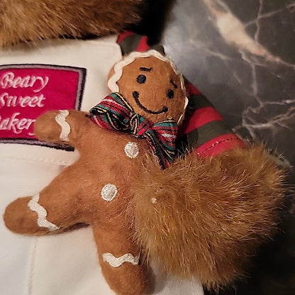 Beary Sweet Bakery Plush Bear Ginger Bread Kraft Kraft Toy Christmas 14Inch Rare