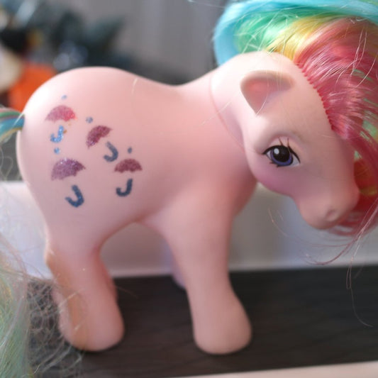Vintage 1983 My Little Pony G1 Rainbow Pony Parasol Glitter Umbrellas