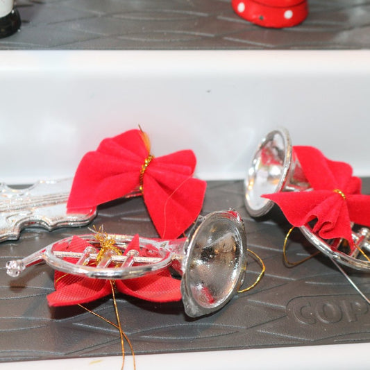 Vintage Handpainted Wooden Musical Bands Instruments Figurines / Ornaments