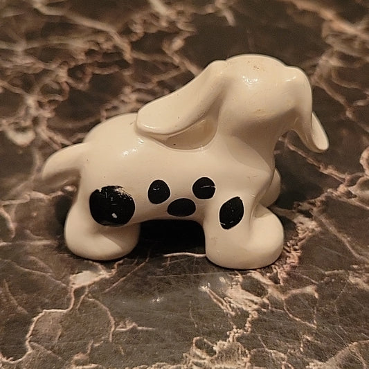 Lego Duplo White Puppy Dog W/ Black Spots Farm Fire House Dalmatian