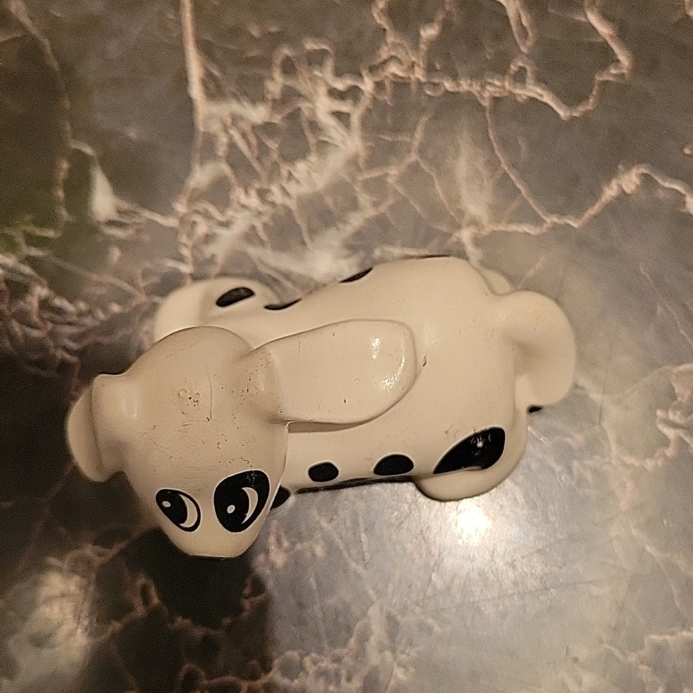 Lego Duplo White Puppy Dog W/ Black Spots Farm Fire House Dalmatian