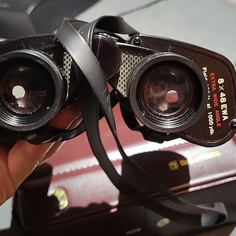 Vintage Bell & Howell 8 X 48 Ewa Binoculars Extra Wide Angle 430Ft @1000 Yards