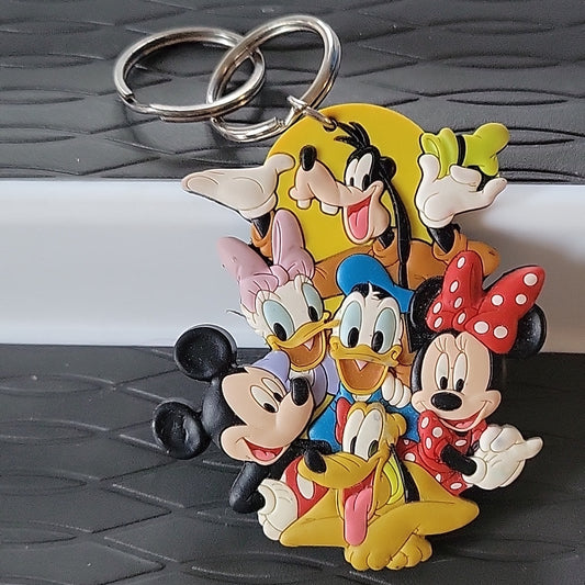 Disney Dizz Mickey Goofy Donald Gang Key Ring Lasercut Laser Keychain Keyring