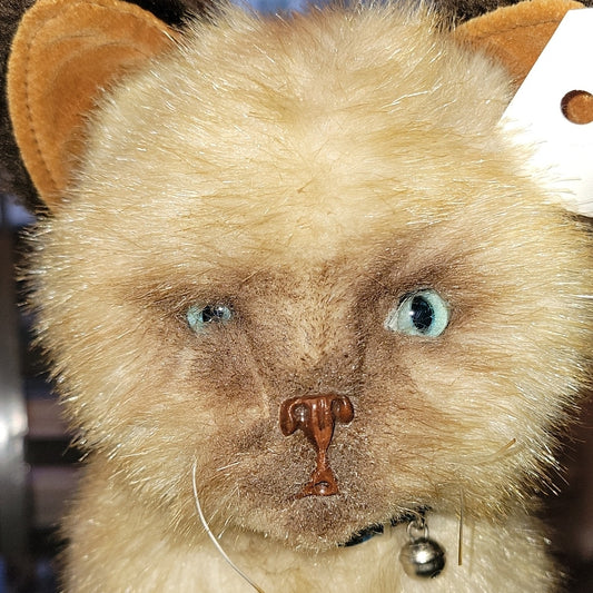 Vintage Real Soft Toys Watford White Brown Kitten Plush Soft Toy No Tag Vtg 9"