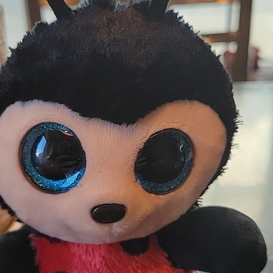 Ty Beanie Boos Izzy The Ladybug Ladybird 6" / 15Cm 2017 Tysilk Soft Toy