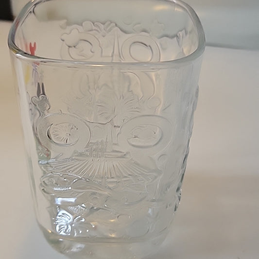 Mickey Mouse Walt Disney World Magic Kingdom 2000 Square Glass Cup Mcdonald'S