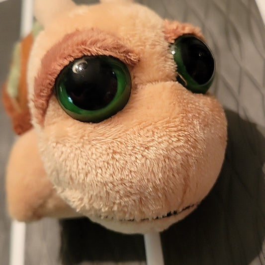 Vintage Russ Berrie 'Slow' Snail 90S Retro Small Soft Toy Plush Big Eyes Green