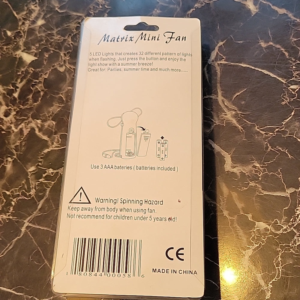 Ah Lei! Brands Pack Led Multi Color Matrix Mini Fan Color Green Toy Like New