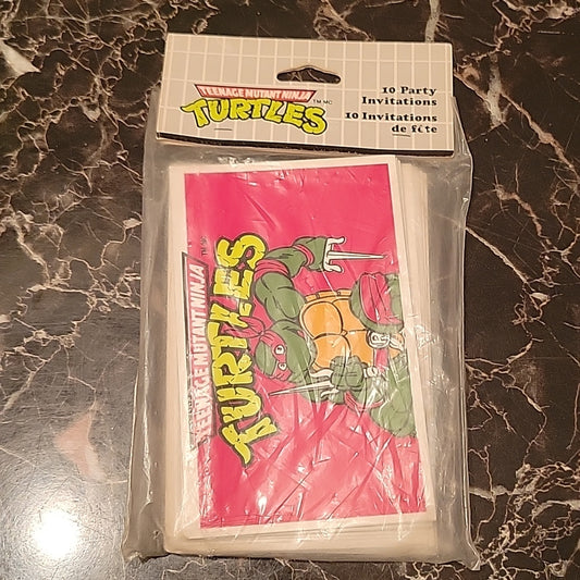 10 Sealed In Bag Teenage Mutant Ninja Turtles Vintage Party Invitations Raphael