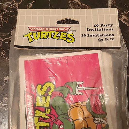 10 Sealed In Bag Teenage Mutant Ninja Turtles Vintage Party Invitations Raphael