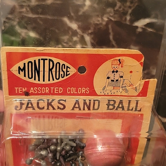 10 Sets Of Metal Jacks And Ball Red Rubber Game Montrose Toy Party Favors Oncard