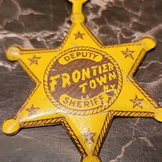 1955 North Hudson Ny Frontier Town Brochure Deputy Sheriffs Badge Adirondacks #1
