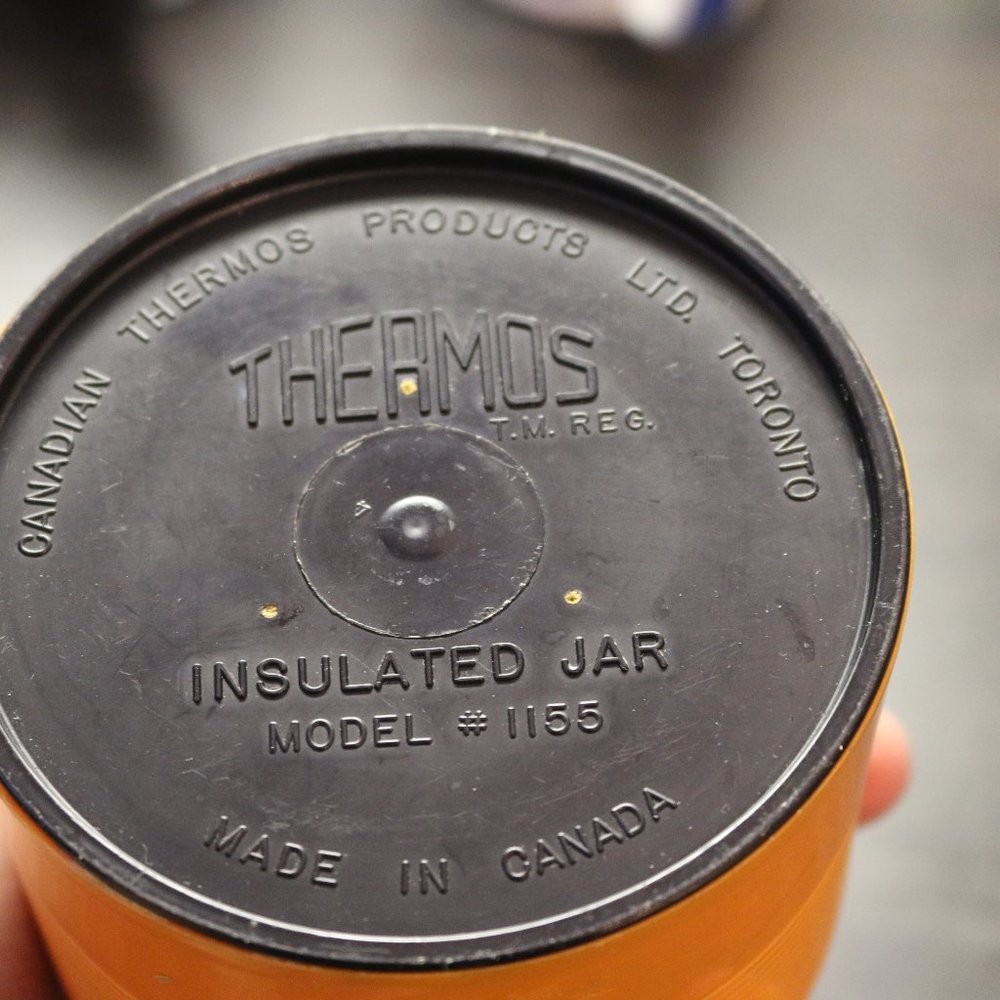 Vintage Thermos King Model 1155 Insulated Jar 8Oz Food Soup Orange White