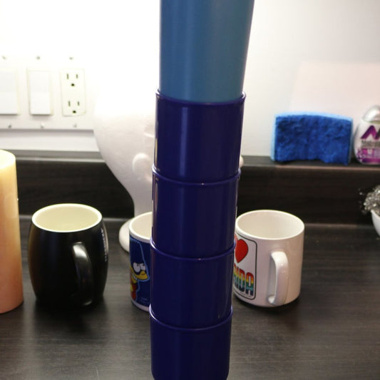 Vintage Set Of 4 Tupperware 12Oz Stacking Tumbler Cup #2412 Blue 2 Rubbermaid