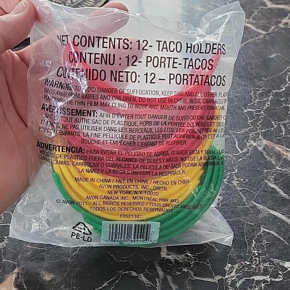 12X Colorful Plastic Taco Shell Tortilla Holder Taco Holder Plate Protector Food