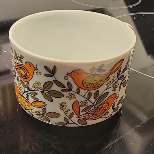 Large Mug Color Autumn Rare Orange Birds Style Look Vintage For A Cabin In Hood
