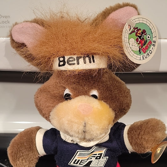 Berni Euro Uefa 88, Vintage Football Mascot, Plush Toy W/ Original Tag