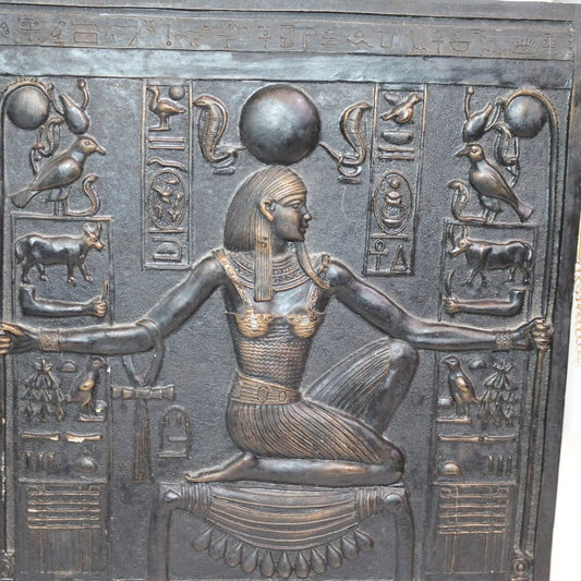 Design Toscano Wall Plaque In Polyresin And Gold Imitation Of The Temple Of The