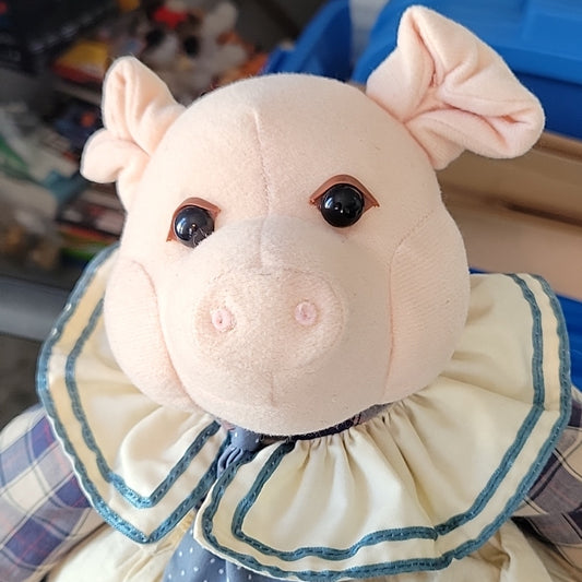 The Little Piggy'S 1994 Ganz Corn Feed Piggy Fat-Free Feed Plush Kitchen Deco
