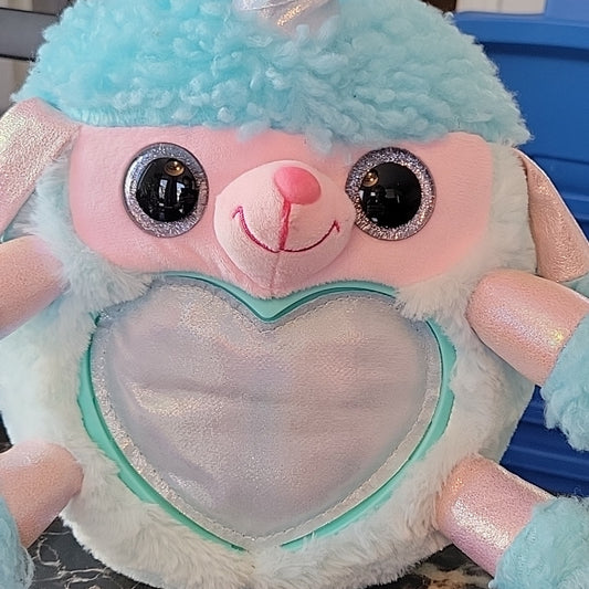 Zuru Rainbocorns Blue Plush Stuffed Unicorn Silver Horn Heart Sequin Surprise