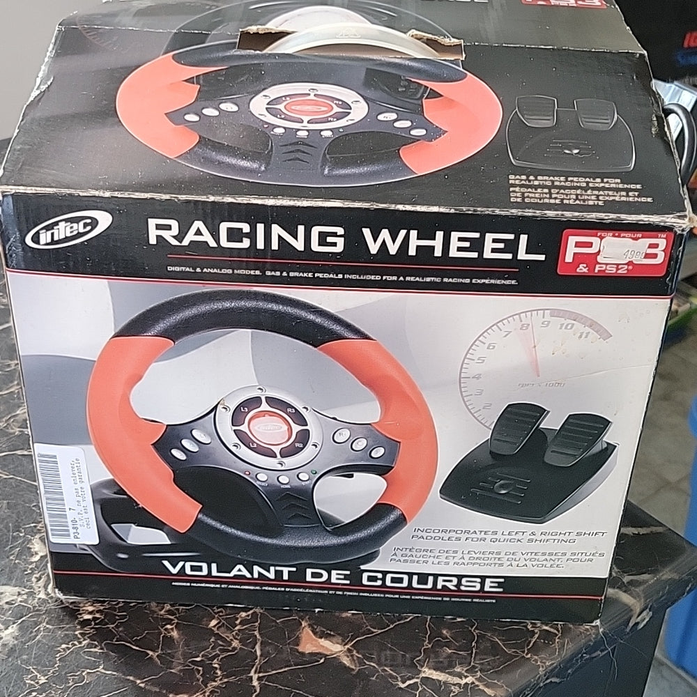 Intec Racing Wheel For Ps2 & Ps3 For Video Game In Box Volant De Course