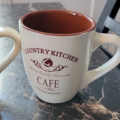 2X Coffee Country Kitchen Mug Cafe Hd Finest Quality Ferracotta Warm Family