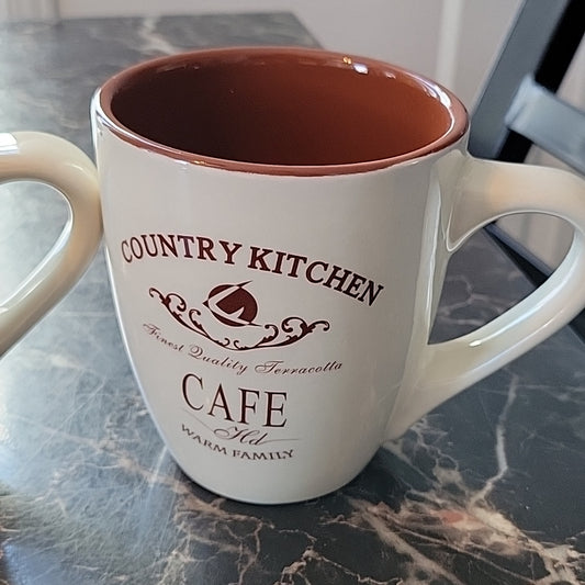 2X Coffee Country Kitchen Mug Cafe Hd Finest Quality Ferracotta Warm Family