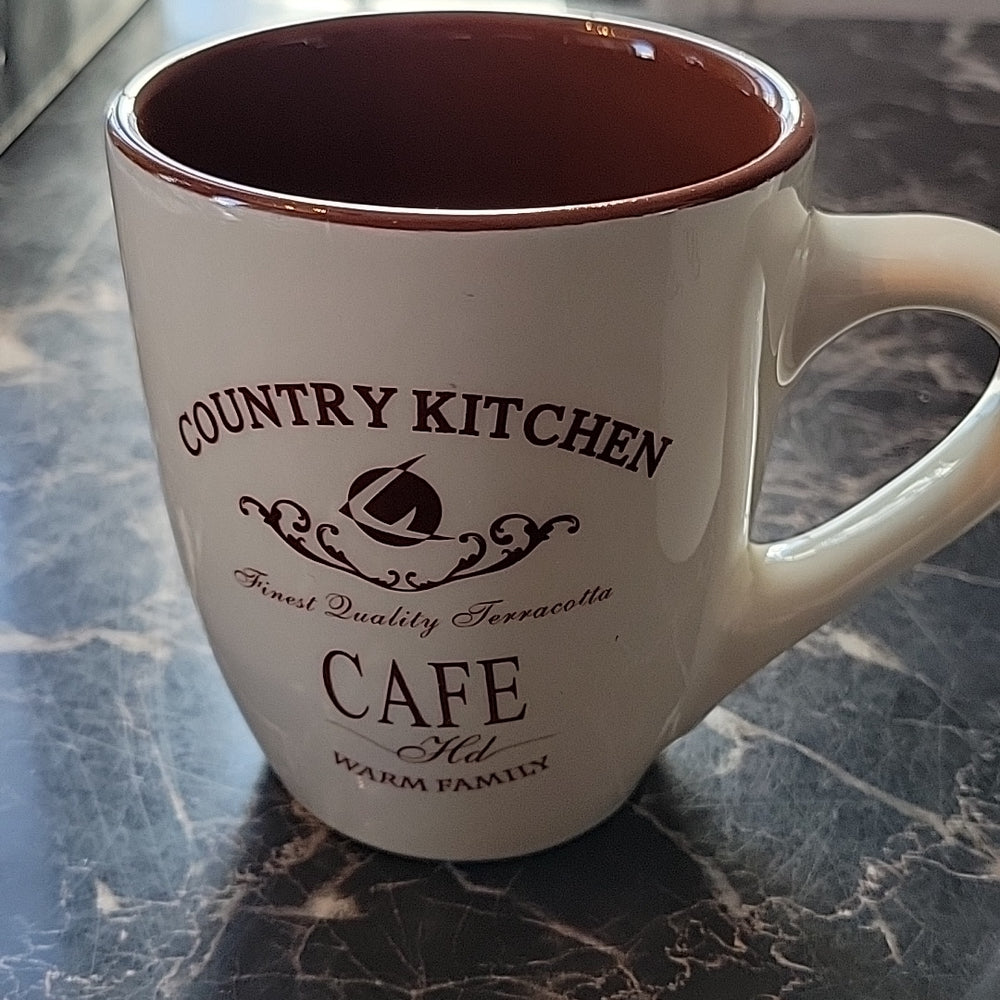 2X Coffee Country Kitchen Mug Cafe Hd Finest Quality Ferracotta Warm Family