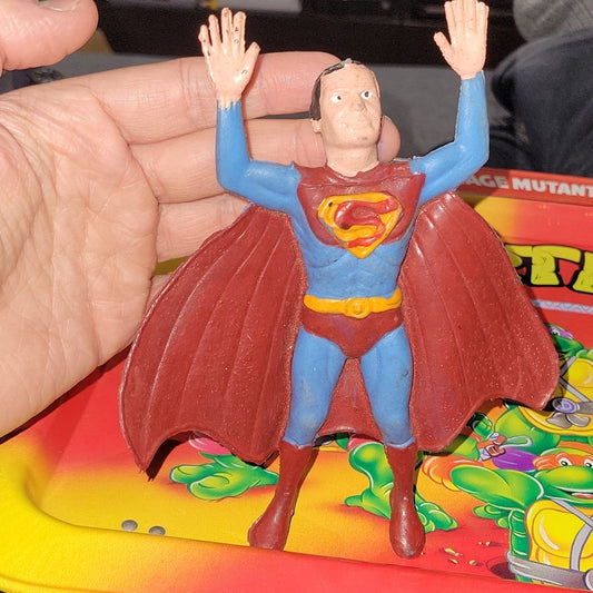 Vintage 7" Tall Superman Rubber Jiggler Action Figure